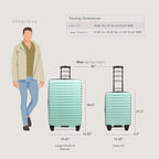 U.S Traveler Boren Expandable Hardside Rugged Travel Luggage with 8 Spinner Wheels, Mint, 2-Piece Set