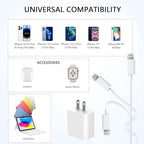 iPhone Charger Fast Charging, 3Pack USB C Charger Block with USB C to Lightning Cable Cord, Type C Fast Charging Block Compatible with iPhone 14 Pro Max/14 Plus/13 Pro/13 Mini/12/11/XS Max/XR/X/8/7/SE