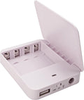 4AA Operated Battery Powered Phone Charger Holder, Battery Holder for Emergency Charging, Portable USB Charging Stand with 4 Battery Slots (Batteries Not Included)