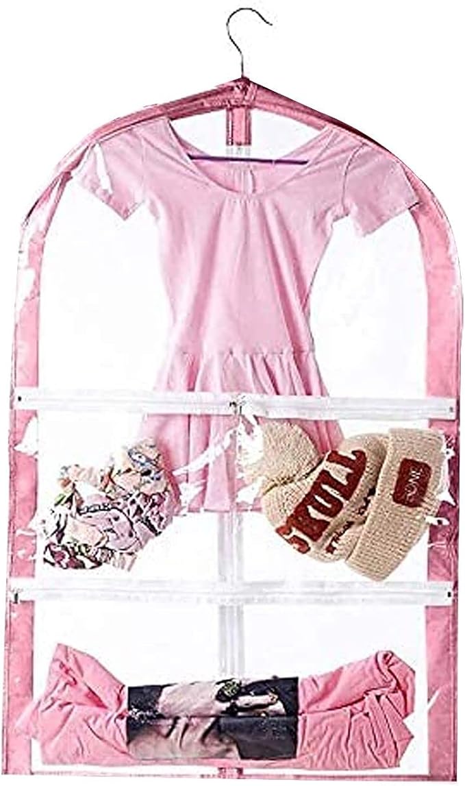 Waterproof Hanging Garment Bag,35 Inch Garment Bags For Hanging Clothes,Garment Bags For Travel Storage,Kids Garment Bag with Full Zipper for Dance Costumes,Sports,Skating,Theatre,Beauty Pageants