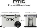 RTIC 52 Quart Ultra-Light Wheeled Hard Cooler Insulated Portable Ice Chest Box for Beach, Drink, Beverage, Camping, Picnic, Fishing, Boat, Barbecue, 30% Lighter Than Rotomolded Coolers