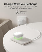 Belkin MagSafe Power Bank 5,000mAh, Ultra-Slim Qi2 15W Certified Magnetic Back Supports MagSafe Accessories On-the-Go, Wireless Battery Pack w/USB C Cable for iPhone 17, Pixel 10, Travel - Sand