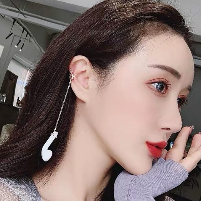 ZOSTLAND 1 Pair Creative Earphone Anti Lost Earring Clip Earclip Strap Wireless Earhook Earbud Ear Bud Holder Connector Compatible with Airpods 1/2/Pro/3 Beats Fit Pro Sony (Golden Leaf)