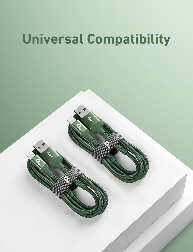 iPhone Charger Cable 2Pack 6FT, [Apple MFi Certified] Lightning Cable, iPhone Fast Charging Cord Extra Durable USB A to Lightning Cable Compatible with iPhone 14 13 12 11 Pro Max and More (Green)
