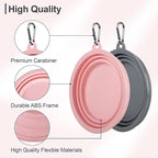 Kytely Collapsible Dog Bowls Medium (650ml), 2 Pack Travel Dog Bowls for Dog Cat, Portable Pet Water Food Bowl with Clasp, Pet Cat Feeding Cup Dish for Outdoor, Travel, Walking, Parking