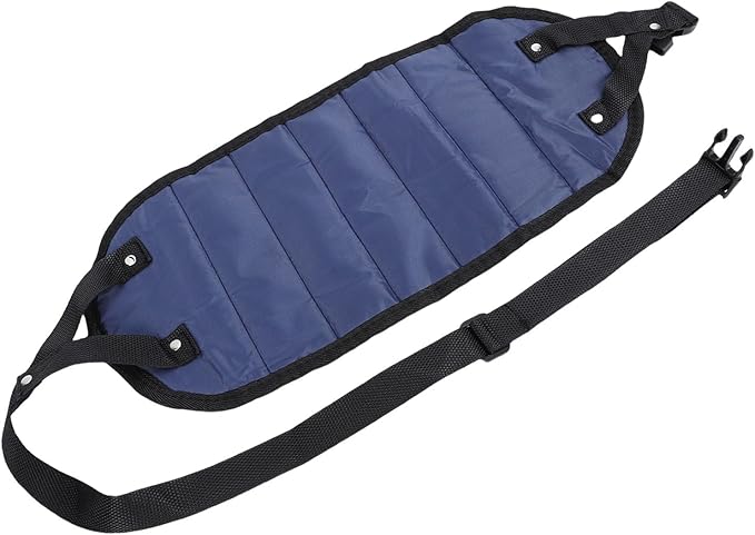CHICIRIS Foot Hammock for Airplane Travel, Portable Breathable Mesh Footrest with AntiTip Design, 19.69-43.31in Adjustable Length for Office Home and Plane Comfort (Navy Blue)