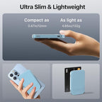NOBIS Slim Magnetic Power Bank 5000mAh with Built-in Cable Wireless Portable Charger QC 3.0 22.5W PD Fast Charging USB C in/Out, for MagSafe Battery Pack for Phone 16 Android