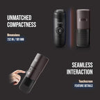 WACACO PIXAPRESSO, Coffee Machine Electric & Portable, With 4 Coffee Types & Fast Heat-Up, 3 * 3000mAh Battery, 20 Bar Portable Espresso Maker For Ground Coffee & NS Capsule, Dark Burgundy