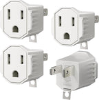 3 Prong to 2 Prong Adapter, ETL Listed Polarized Grounding Converter, Portable Plug Adapter, 3 Pin to 2 Pin Power Adapter for Wall Outlets Plugs, Heavy Duty Wall Plug for Old Homes White (4 Pack)