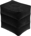 PATIKIL Travel Foot Rest Pillow, Inflatable Foot Rest Mat Adjustable 3 Layers Height Sleep Flights Leg Pillow for Airplane Train Office, Black