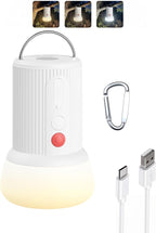LED Rechargeable Camping Lantern with Hook - 6000mAh Emergency Outdoor Camping Lights, IPX5 Water Resistant Portable Tent Lights for Camping Hiking, Backpacking, Fishing, Outages (White)