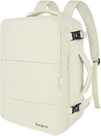 Taygeer Travel Backpack for Women, Carry On Backpack with Shoe Pouch, TSA 15.6" Laptop Back Pack Flight Approved, College Gym Bag Casual Daypack for Weekender Business Hiking,Beige