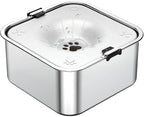 No Spill Dog Water Bowl 3L/101oz Stainless Steel Spill-Proof Dog Bowls, Anti-Splash Slow Drinking Water Bowls with Floating Disk for Messy Drinkers, Home & Travel Use (Light Gray)