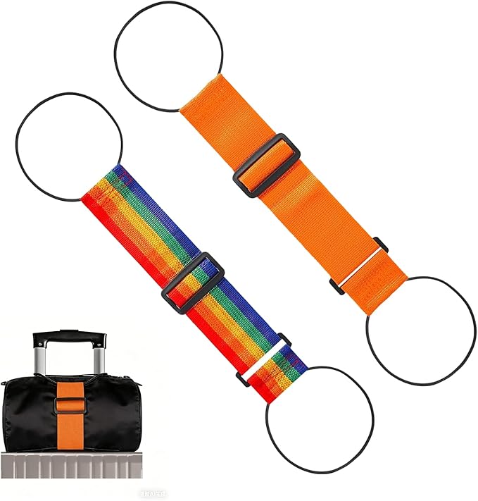 Multi Use Strong Adjustable Luggage Connector Straps for Suitcases,2 Pack Flexible Luggage Accessories Elastic Fastening Bag Strap