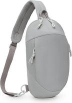Small Sling Bag with RFID Blocking, Mini Fanny Pack for Women and Men, Convertible Crossbody Anti Theft Chest Bag for Travel Hiking Running, Grey