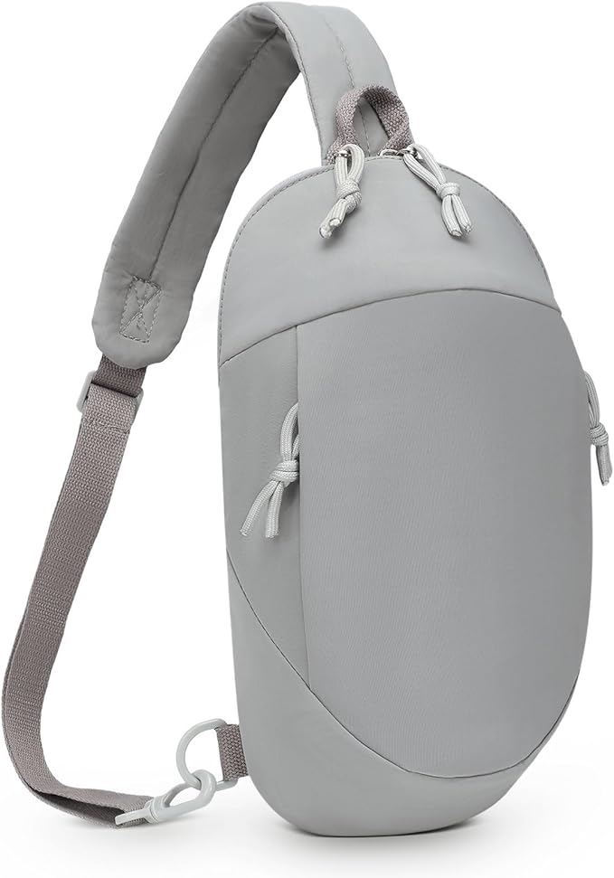 Small Sling Bag with RFID Blocking, Mini Fanny Pack for Women and Men, Convertible Crossbody Anti Theft Chest Bag for Travel Hiking Running, Grey