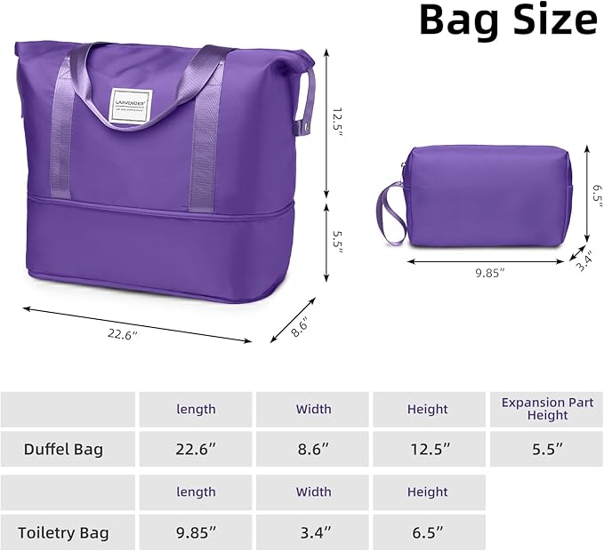 6 Piece Luggage Sets with Bags, Lightweight Expandable Checked Luggage Sets, Hardshell ABS Spinner Wheels Carry on Suitcase with TSA Lock, for Travel, Women Men (Purple, 18/20/24/28inch+2bags)