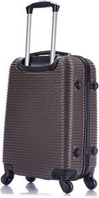 InUSA ROYAL Hardside Luggage with Ergonomic Handles | Spacious Travel Suitcase with Four Spinner Wheels and Studs | 20 Inch Hardside Carry-On Spinner Luggage | Brown