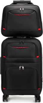 feilario 20in 2 Piece Softside Business Luggage Sets Waterproof Carry On Luggage Suitcase with Double Spinner Wheels
