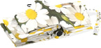 senya White Daisy Compact Travel Umbrella Sun and Rain Windproof Auto Open Close Folding Umbrella