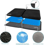 Gel Airplane Seat Cushion,Portable Travel Cushion for Long Sitting,Foldable seat Cushion for Airplane Seats, Office Chair, Camping, Bleachers, Flights, Commute