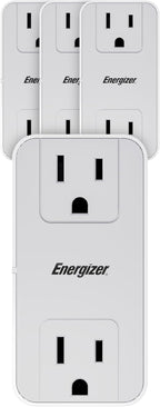 Energizer 4 Pack Fast Charging Multi Plug Wall Outlet Extender - 2 AC Power Outlets, 20W PD Type C, 2 USB A (3.1A Total Output)