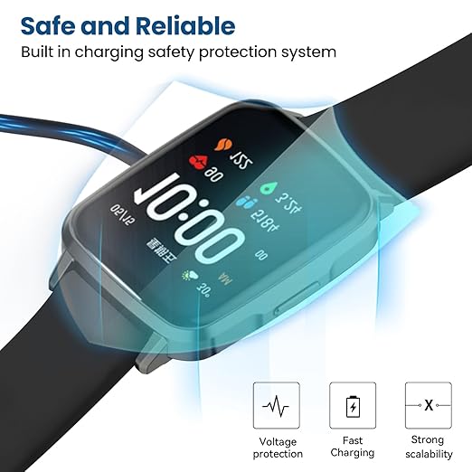Smart Watch Charger, Magnetic Universal Charging Cable, Pin Spacing 2.54mm/4mm/7.62mm, Compatible for Smartwatch (Black, 4mm)