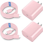 USB-C Super Fast Charger 45Watt Type C Android Phone Charging Block with 10FT Cable for Samsung Galaxy S26 S25 S24 S23 Ultra/S26 S25 S24 S23 S22 S21 S20/Note 10/20-Pink