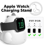 ELETIUO Charger Stand Compatible with Apple Watch Series Ultra2/Ultra/10/9/8/SE2/7/6/SE/5/4/3/2/1 (49/46/45/44/42/41/40/38mm),Dinosaur iWatch Charging Dock,Supports Nightstand Mode,White