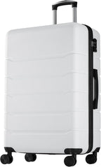 OLIXIS 28 Inch Luggage, Hardside Checked Suitcase with Spinner Wheels, Lightweight ABS Hard Shell Travel Luggage, TSA Approved Lock, Expandable Large Suitcase for Business & Travel–White