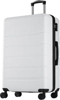OLIXIS 29 Inch Luggage, Hardside Checked Suitcase with Spinner Wheels, Lightweight ABS Hard Shell Travel Luggage, TSA Approved Lock, Expandable Large Suitcase for Business & Travel–White