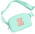 Gitus Belt Bag Fanny Pack Crossbody Bags with Initial Letter Patch Cute Stuff Birthday Gifts for Teenager Girls Trendy Preppy Stuff for Teen Girls Cool Stuff for Teens (Mint Green-Z)