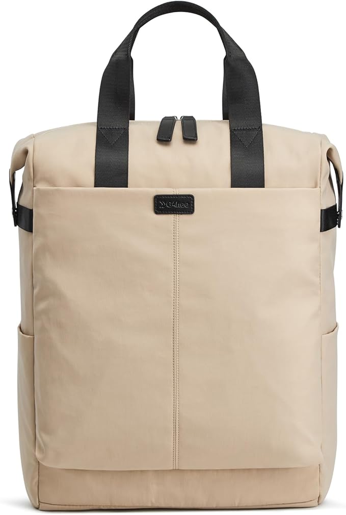 G4Free Protective 16" Laptop Backpack, Large Work Bag for Men Women, Slim Casual Backpacks for Travel, College, Business, Khaki