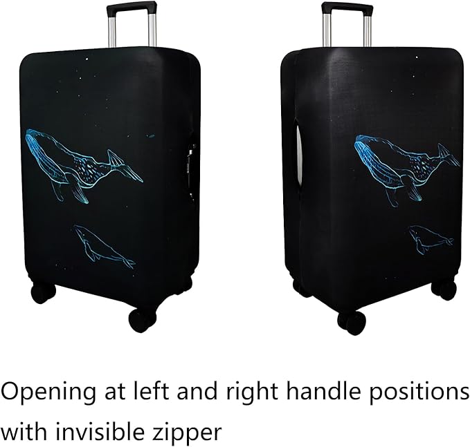WUJIAONIAO Travel Luggage Cover Baggage Suitcase Cover Protector Skins 18-32 Inch (dolphin, S (for 18-20 inch luggage))