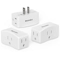 2 Prong to 3 Prong Outlet Adapter, BEONDON 3-Sided Wall Plug Extender with 3 AC Outlets for Non-Grounded Older Houses, Polarized Type-A Plug, 3 Pack