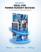 LM2596 DC-DC Buck Power Converter Module, Adjustable Voltage Regulator 4-40V to 1.25-37V Buck Converter with LED Voltmeter Display（Pack of 3）