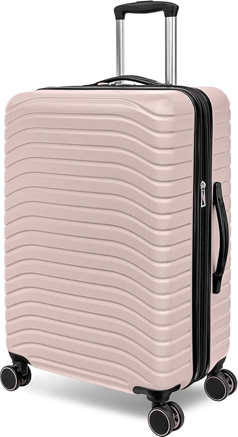 Everest Expandable Hardsided Spinner (Pink, 24-Inch Checked Medium)
