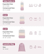 Narwey 6 Set/5 Set Compression Packing Cubes for Travel Kids Women Carry on, Packing Organizers Bag for Backpack Luggage Suitcase Duffle Bags
