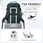 LOVEVOOK 40L Large Travel Backpack for Women Men, 17 Inch Carry on Backpack for Traveling on Airplane, Personal Item Travel Bag Airline Approved, Business Causal Weekender Backpack, Green-Black