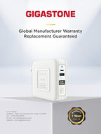 Gigastone 3in1 Power Bank with AC Plug 10000mAh with USB-C PD 3.0 20W, USB-A QC3.0 18W Fast Charging, 5W to 15W Wireless Output, Compatible with Apple, Android, and Other Qi Enabled Devices - White