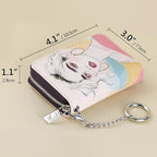 FurArt Zipper Wallet Women, RFID Blocking Credit Card Wallet, Business Card Holder, Compact Size KeyChain Wallet