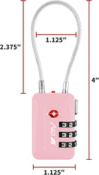 TSA Accepted Luggage Travel Lock, Set-Your-Own Combination Lock for School Gym Locker, Luggage Suitcase Baggage Locks, Filing Cabinets, Toolbox, Case (Pink, 1 Pack)