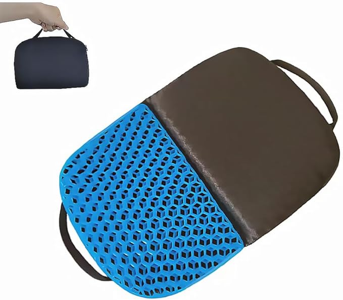 Gel Seat Cushion, Foldable Seat Cushion Comfortable Travel Seat Cushions Soft Breathable for Chair, Car, Plane Outdoor Activities, Stadium, Picnic, Hiking, Mountaineering Relief Sciatica Pain