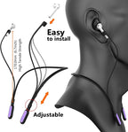 Compatible Airpods Strap, Silicone Anti-Lost Strap Connector Sports Neckband Compatible for Airpods Pro 3/2/1, Air Pod 4, 3, 2, 1, Black with Purple