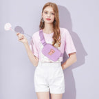 Gitus Initial Belt Bag Fanny Pack Crossbody Bag for Girls Birthday Gifts Age 8-10 Teen Girl Gifts Trend Stuff Personalized Letter Gifts for Daughter Sister (Lavender-F)