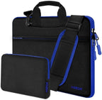 Hseok Laptop Shoulder Bag 15-15.6 inch Shockproof Water-Resistant HandBag with Small Case Compatible with MacBook Pro Neo 16" M5 M4 M3 M2 M1, Mac Pro Air 15", XPS 15/16, Most 15" 15.6" 16",BK-blue