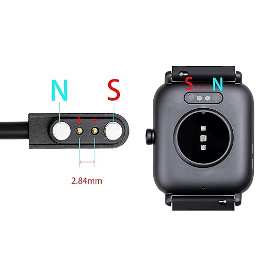 2-Pack 3.3FT Smart Watch Charger Magnetic 2Pin USB Charging Cable for Veryfitpro Letsfit Willful YAMAY SW023 ID205L SW021 ID205U ID205S SW025 Uwatch 3S
