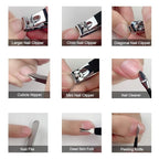 Professional Stainless Steel Nail Clipper Travel & Grooming Kit Nail Tools Manicure & Pedicure Set of 18pcs with Luxurious Case (Black/White)