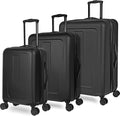 Expandable Hardsided Spinner (Black, 3 Piece Set (28", 24", 19")