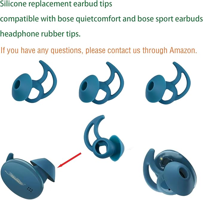 Earbud Replacement Tips Earbud Covers Silicone Tips Compatible with Bose Quietcomfort and Sport Headphone Eartips Ear Bud Tips Large 3 Pairs